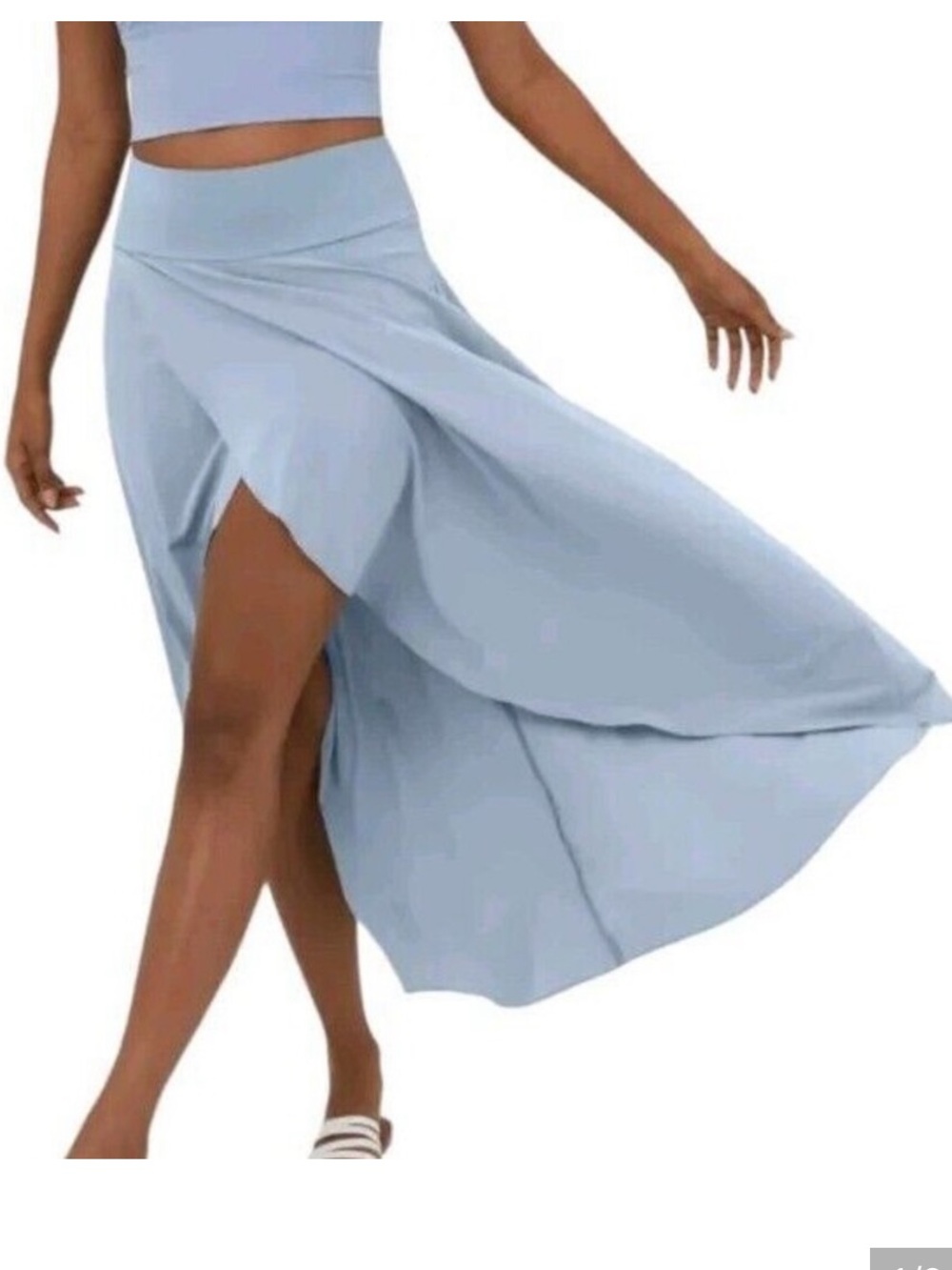 Halara Breezeful Ballad Blue Hi-Low High Waisted 2-in-1 Flowy Skort Size S